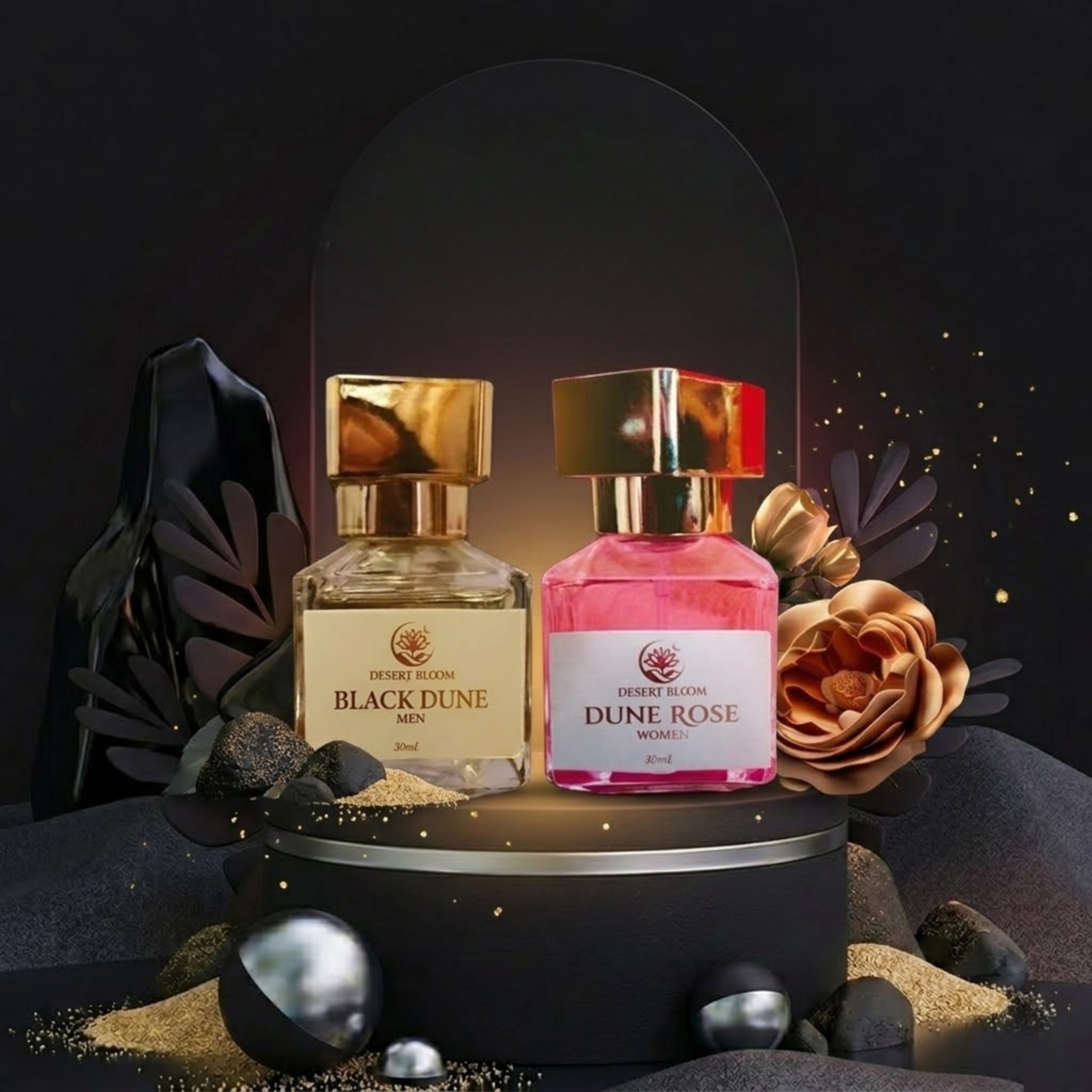 Dune Combo Deal Black Dune Men and Dune Rose Women Perfume Set Pack